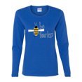 thumbnail image 2 of Wild Bobby, Be Fearless Buzzing Bee Pop Culture Womens Graphic Long Sleeve T-Shirt, Royal, 2XL, 2 of 3