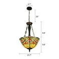 thumbnail image 2 of Miumaeov European Retro Style Pendant Lamp Stained Glass Reverse Chandelier Multicolorfull Handcraft House Decor 15.7", 2 of 13