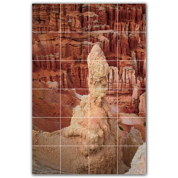 Picture-Tiles.com: Canyon Ceramic Tile Wall Mural WAL500316-46S. 17"W x 25.5"H using (24) 4.25" x 4.25" Ceramic Tiles-Satin Finish