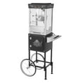 thumbnail image 2 of Popcorn Machine with Cart, 800W Commercial Popcorn Popper, 8oz Stainless Steel Kettle, 48 Cups/Batch Theater Style Popcorn Maker, Glass Wall PC Door with 2-Button Control, Includes Scoop & 3 Spoons, 2 of 11