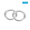 thumbnail image 3 of Uxcell 25mm Metal Spring O Rings Spring Gate O Rings Zinc Alloy  Snap Clip Trigger Silver Tone 12 Pcs, 3 of 6