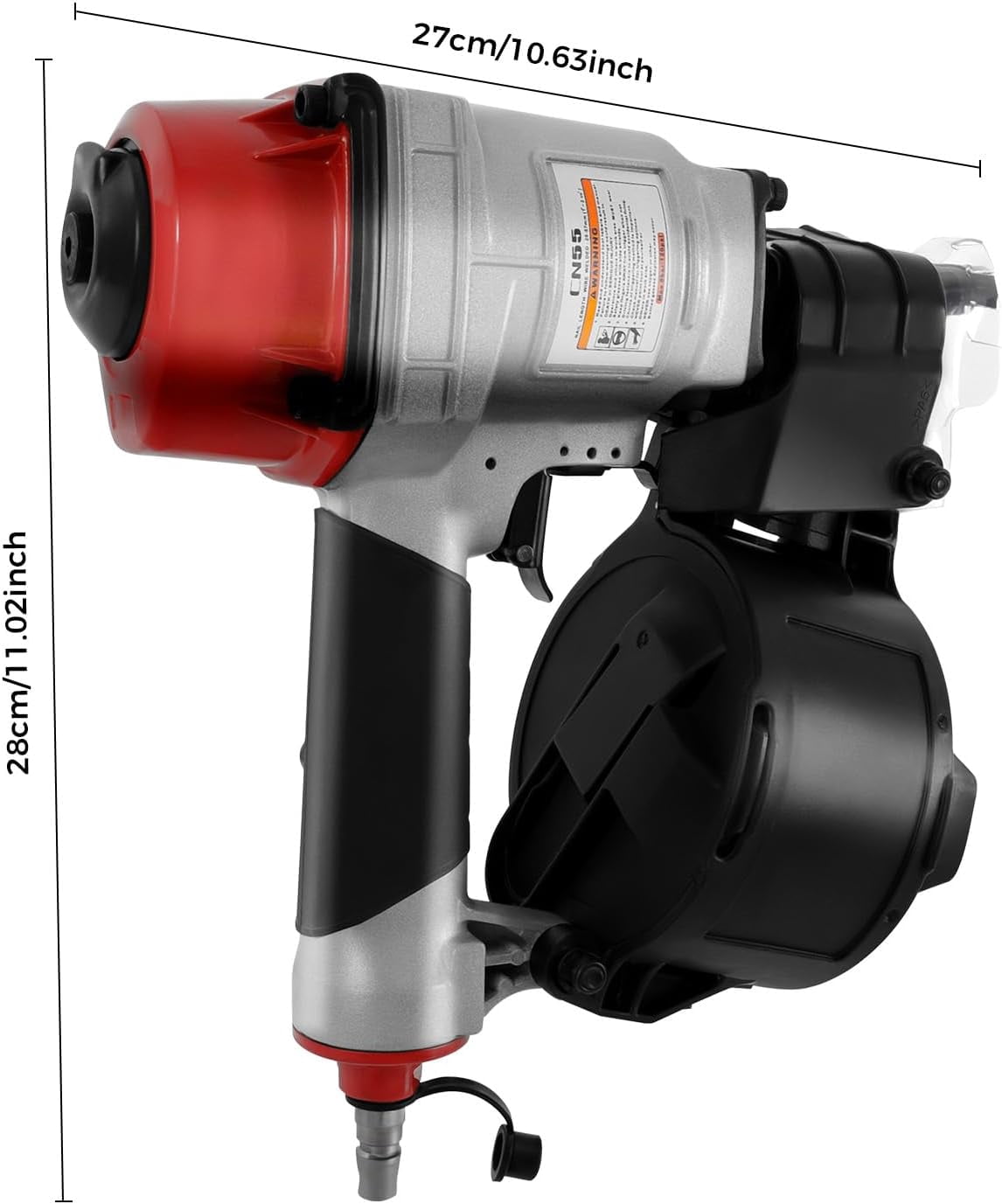 CN55 Pneumatic Siding Nail Gun Fence Nailer, 300 Nail Capacity, Continuous Fire for Wood Pallets, Fences, Packing Boxes