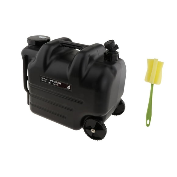 Jarra de almacenamiento de agua para acampar, dispensador de agua, hervidor de viaje, tanque, portador de agua para exteriores Negro