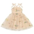 thumbnail image 3 of IBTOM CASTLE Toddler Baby Girls Birthday Party Princess Tutu Dress Floral Backless Ruffle Tulle Dresses for Cake Smash 18-24 Months Apricot Floral, 3 of 8