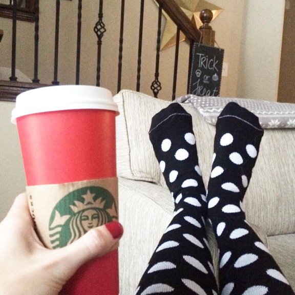 Black/White Polka Dot Socks