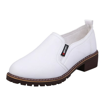 KELINFONG Slip on Loafers for Women Low Block Heels Dress Work Shoes Pumps for Office Business