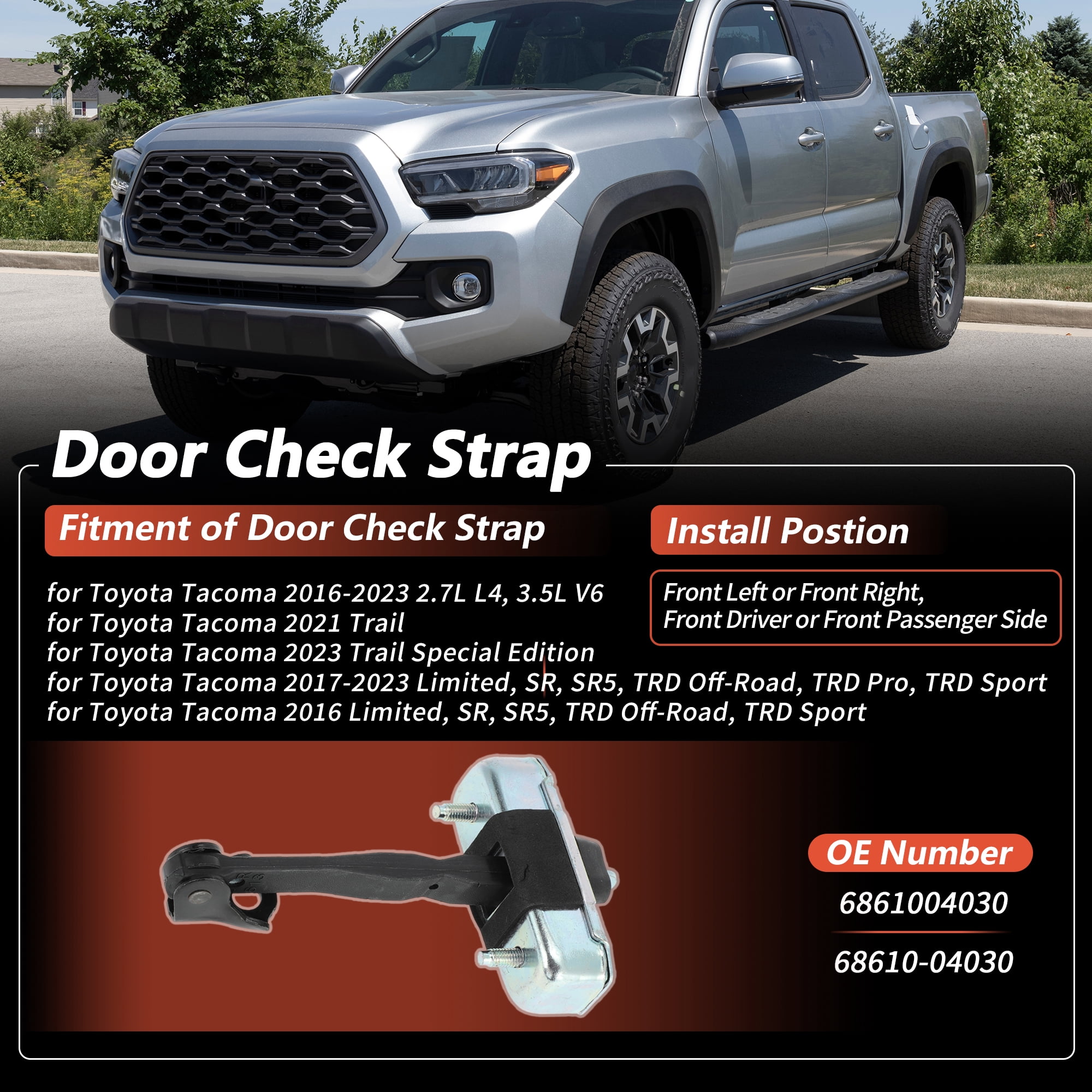 Unique Bargains Front/Rear L/R Door Check for Toyota Tacoma 2016 Models and Trims