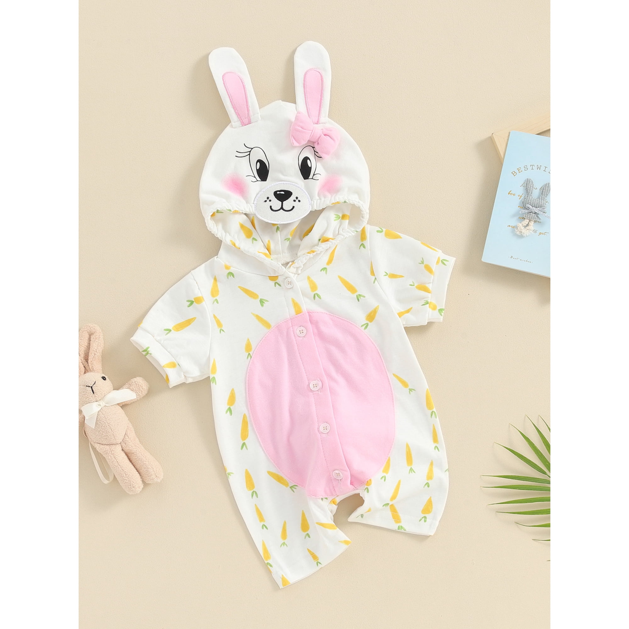 Baby girl bunny romper discount