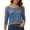 Blue, variant on Cold Shoulder Tops for Women 3/4 Length Sleeve T Shirts Y2K Pullover Casual Dolman Summer Blouses Black,S