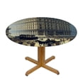 thumbnail image 3 of WYYP European City Scene Round Tablecloth Waterproof 100% Polyester Fiber Resistant Fabric White, 3 of 8