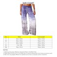 thumbnail image 4 of Pantalones Sueltos Pierna Ancha Cintura Alta Degradado Cordón Cinturón Ajustable Impresión Pantalones Casuales Púrpura XL, 4 of 5
