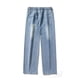 thumbnail image 2 of Pantalones largos para hombre, color liso, con bolsillos y cordón, pantalones vaqueros para hombre, pantalones de algodón., 2 of 8