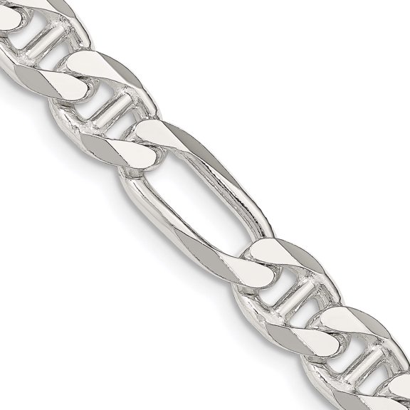 Sterling Silver 7.75mm Figaro Anchor Chain (18 X 7.75) Made In Italy qaf220-18
