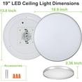 thumbnail image 4 of Depuley Modern Dimmable LED Flush Mount Ceiling Light Fixture Silver Round Close to Ceiling Light Indoor Lamp for Living Room Bedroom Kitchen, 35W, 4 of 7