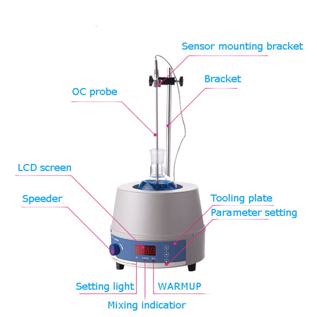 5000ml 220V Electric Magnetic Stirrer Heating Mantle Kit for Liquid Heating and Stirring Digital Display