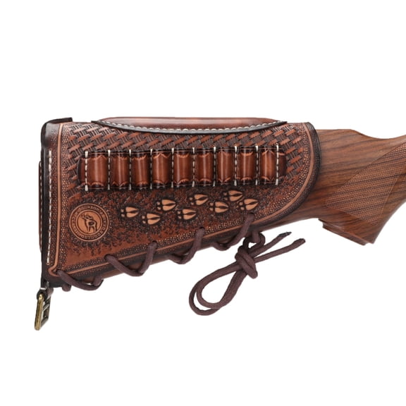TOURBON Vintage Leather Recoil Pad for Hunting ,  Adjustable,  Brown