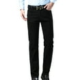 thumbnail image 1 of Pantalon Décontracté pour Homme Jeans pour Homme Coupe Régulière Confort Extensible Tricot Denim pour Homme Jambe Droite Style Décontracté, 1 of 8