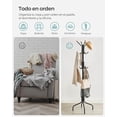 thumbnail image 4 of SONGMICS Perchero de Metal, Perchero de Pie, con 12 Ganchos y 4 Patas, Colgar Ropa, Sombrero y Bolso, Entrada, Salón, Dormitorio, Negro, 4 of 5