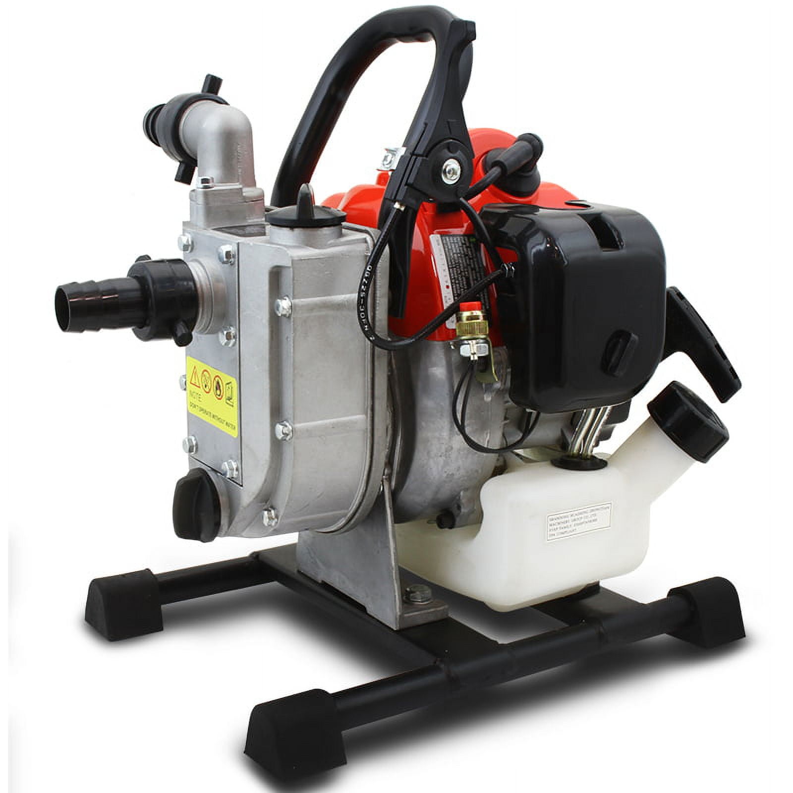 2-Stroke Gas-Powered Water Pump 33cc 1.2HP Engine Water Transfer Pump 1 Inch Adjustable Control Lever Speed
