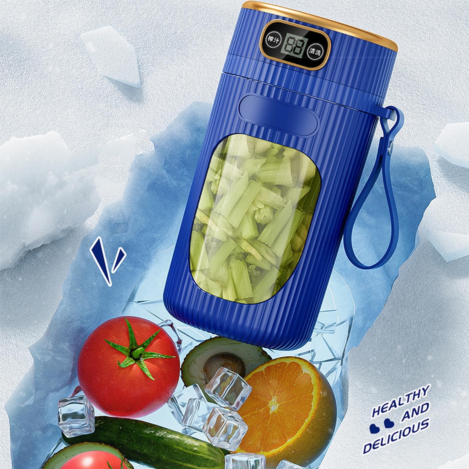 Bdday Juicer Bottles New Type Of Juicer Portable with Digital Display Small Fruit Juicer Cup Student Home Multifunctional Juicer for Juicer Extraction Blender Bottle Shaker