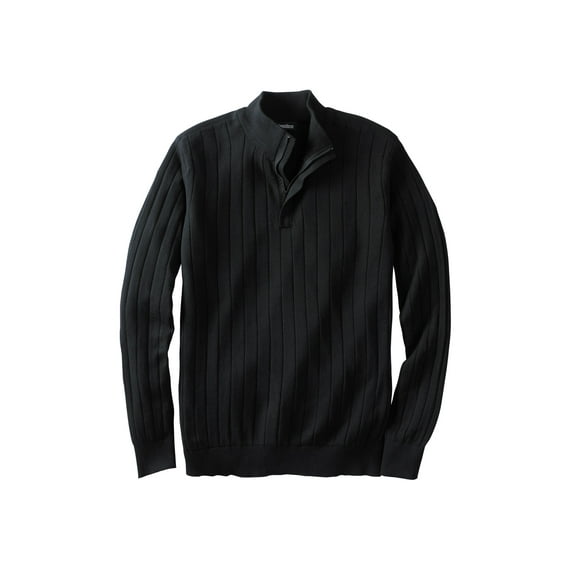 KingSize Men's Big & Tall Quarter Zip Mock Neck Lightweight Sweater