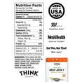 thumbnail image 2 of Sesame Teriyaki Beef Jerky by Think Jerky — Delicious Chef Crafted Jerky — Grass-Fed Beef Free of Gluten, Antibiotics and Nitrates — Healthy Protein Snack Low in Calories and Fat — 2.2 Ounce (48 Pack), 2 of 6