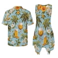 thumbnail image 5 of Psesaysky Hawaii Palm Tree Beer Print Matching Couple Clothes Set Hawaiian Luau Outfit for His or Her Sleeveless Tunic Sundress Short Sleeve Shirt Couples Matching Outfit Plus Size-3XL, 5 of 7