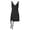 C-Black247, variant on Summer Dresses For Women Sleeveless Party Mini Dress V Neck Side Slit Ruffle Hem Slim Fit Bodycon Solid Color Trendy Dresses