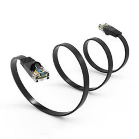 4 ft. Cat6 Flat Ethernet 32 AWG Patch Cable, Black