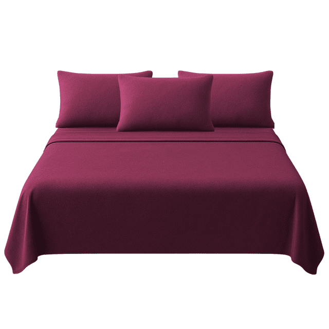 Juego de Sábanas Polares King Size We2 Dream - Aislamiento Térmico de Alta Densidad para Climas Fríos y Dormitorios con Aire Acondicionado - Textura Soft Extra Cálida - Color Vino