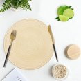 thumbnail image 5 of Xmushyra Round Placemats Set of 6, 15 Inch Braided Woven Table Mats, Washable Heat Resistant Non-Slip Place Mats, Off-White, 5 of 7