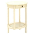 thumbnail image 4 of Decmode Farmhouse 28 inch wooden round accent table, Cream, 4 of 5
