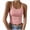 Pinks, variant on LLYWEY Tank Top for Women Ribbed Spaghetti Straps Cropped Camisole Shirts Casual Sleeveless Round Neck Fitted Summer Workout Tops ( Women's Plus )
