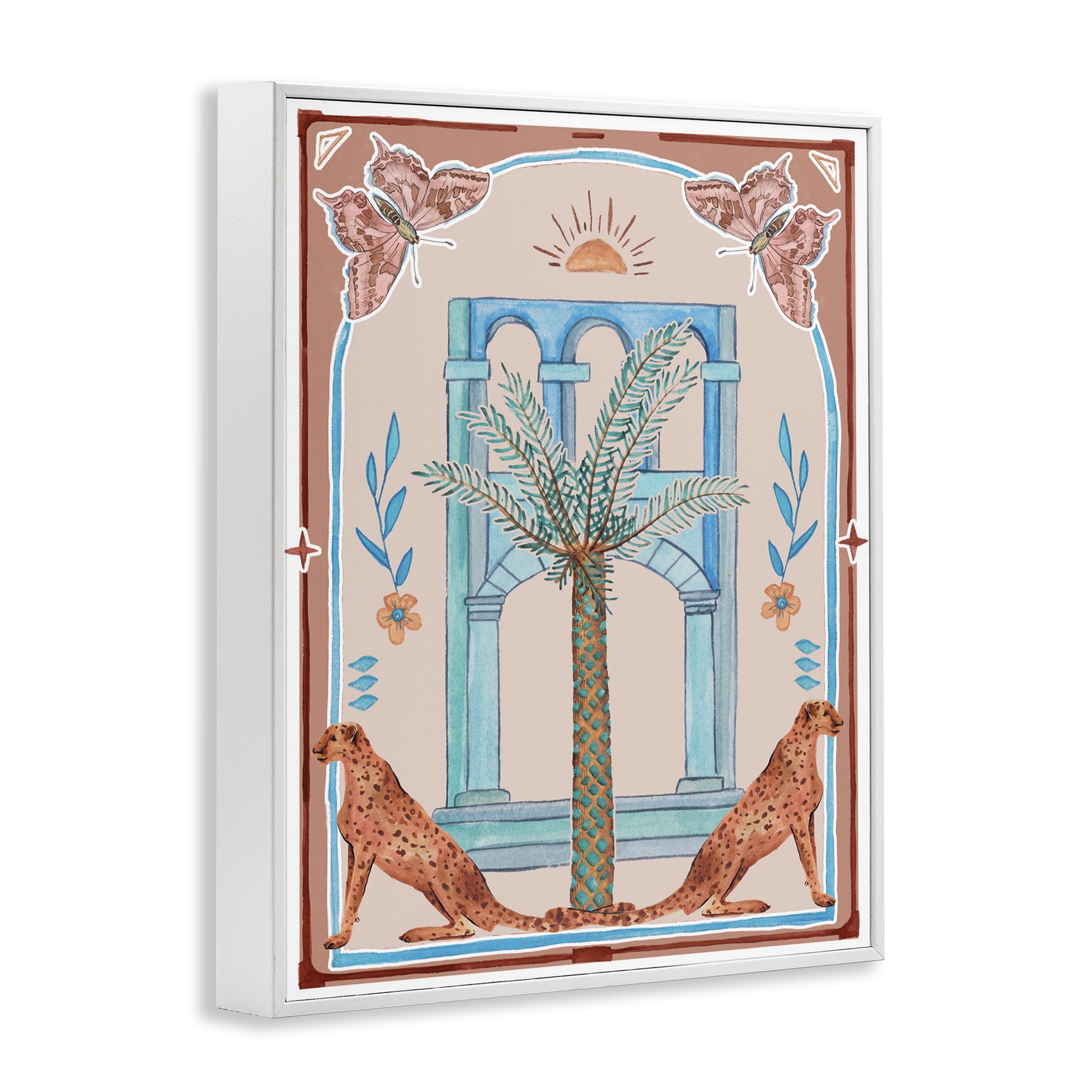 Stupell Industries Traditional Tropics Architecture Animals & Insects Painting White Framed Art Print Wall Art, 11 x 14