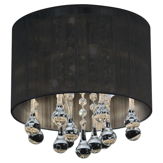 CWI Lighting 5006C10C-R (B) Plafonnier Encastré à 4 Lumières avec Fini Chrome, Fini Chrome avec Abat-Jour Noir
