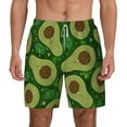 thumbnail image 2 of Picia Big Colorful Avocados pattern Mens Swim Trunks with Compression Liner Stretch Beach Shorts Quick Dry with Zipper Pockets No-Chafing Board Shorts-Large, 2 of 9