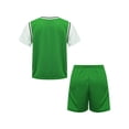 thumbnail image 4 of Nyeemya Kids Sports T-Shirt with Shorts Set Boys Girls Basketball Football Jersey Outfit Summer Green 120, 4 of 7