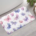 thumbnail image 2 of White Background Butterfly Pattern Bathroom Rugs Mat,Non Slip Microfiber Bathroom Rug,Rubber Backing,Soft Bathroom Mats for Bathroom Floor,Tub and Shower,17x30in(43x75cm), 2 of 5