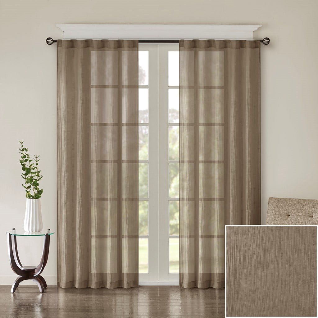 Solid Crushed Curtain Panel Pair (2 Pcs Window Panels)
