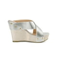 thumbnail image 3 of BLISSFUL STEP Women's Platform Slide Wedge Sandals Silver (Size 9), 3 of 7