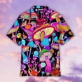 thumbnail image 4 of Camisa de manga corta con cuello abatible y botones para hombre, personalizada, de verano, con estampado 3D de setas de colores, para vacaciones, playa, 2024, 4 of 4