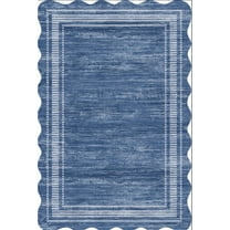 Geetinfly 5*7FT Area Rugs 1200Gsm 100% Polyester Rug 350Gsm Velvet Weight Pearl Velvet Washed Back Folded Imitation Print Carpet - Modern - Plain Navy