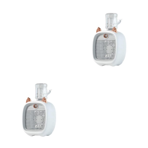 Bearachild 2 en 1 3 modos de carga USB ajustable mini ventilador de viaje de verano ventiladores de refrigeración de escritorio recargables Gris 2piezas