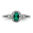 thumbnail image 5 of Sterling Silver Rhodium-plated Created Emerald & Diam. Ring QBR16MAY, 5 of 5