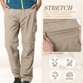 thumbnail image 6 of POENTAB Work Pants for Men Workwear Casual Zip off Pant Classic Fit Quick Dry Fishing Hiking Beach Travel Clothes Khaki, 6 of 9