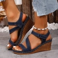 thumbnail image 5 of Women Wedge Sandals High Heel Platform Ankle Strap Dressy Comfortable Adjustable Elegant Slippers Summer Beach Wedding Shoes, 5 of 8