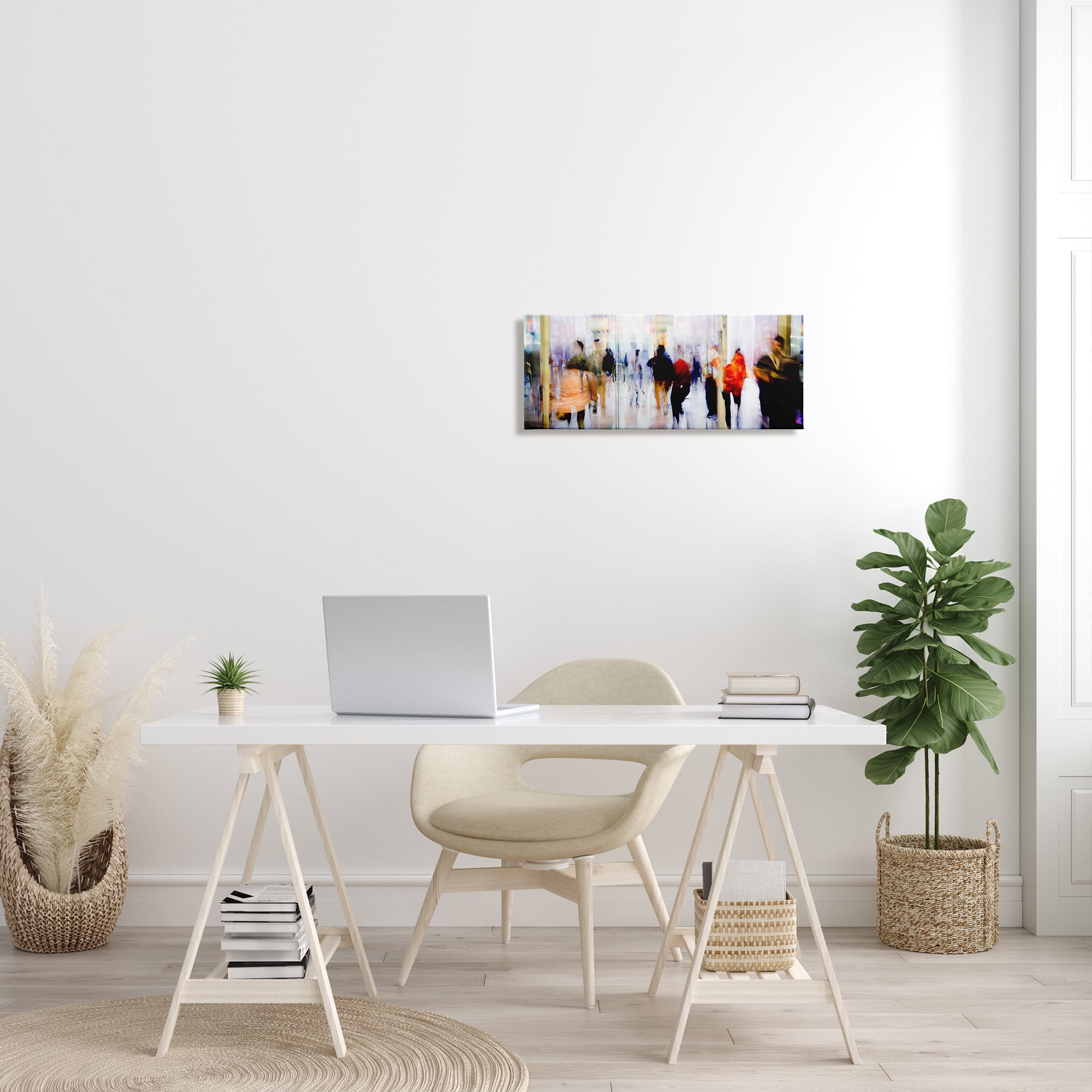Stupell Industries Modern Industrial Crowd Abstract Long Exposure Abstract Photography Gallery Wrapped Canvas Print Wall Art, 10 x 24