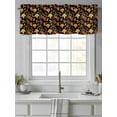thumbnail image 4 of Valance Curtains for Kitchen Windows Autumn Orange Maple Leaves SeamlessRod Pocket Valance Watercolor Leaves on BlackShort Window Curtain Topper for Bedroom Living Room Bathroom 42x12in,1&nbsp;Panel, 4 of 9