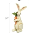 thumbnail image 6 of Standing Rabbit Figurines Home Decoration - Indoor Bunny Statues with Carrots Office Room Decor for Women Table Decor 5.8 L x 5.1 W x 11.7H Inch, 6 of 14