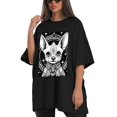 thumbnail image 4 of Plus Size Shirt for Women Oversized Black Tops for Women Short Sleeves Shirt for Women Dogs 010 T Shirt Crewneck Shirt for Women M, 4 of 5